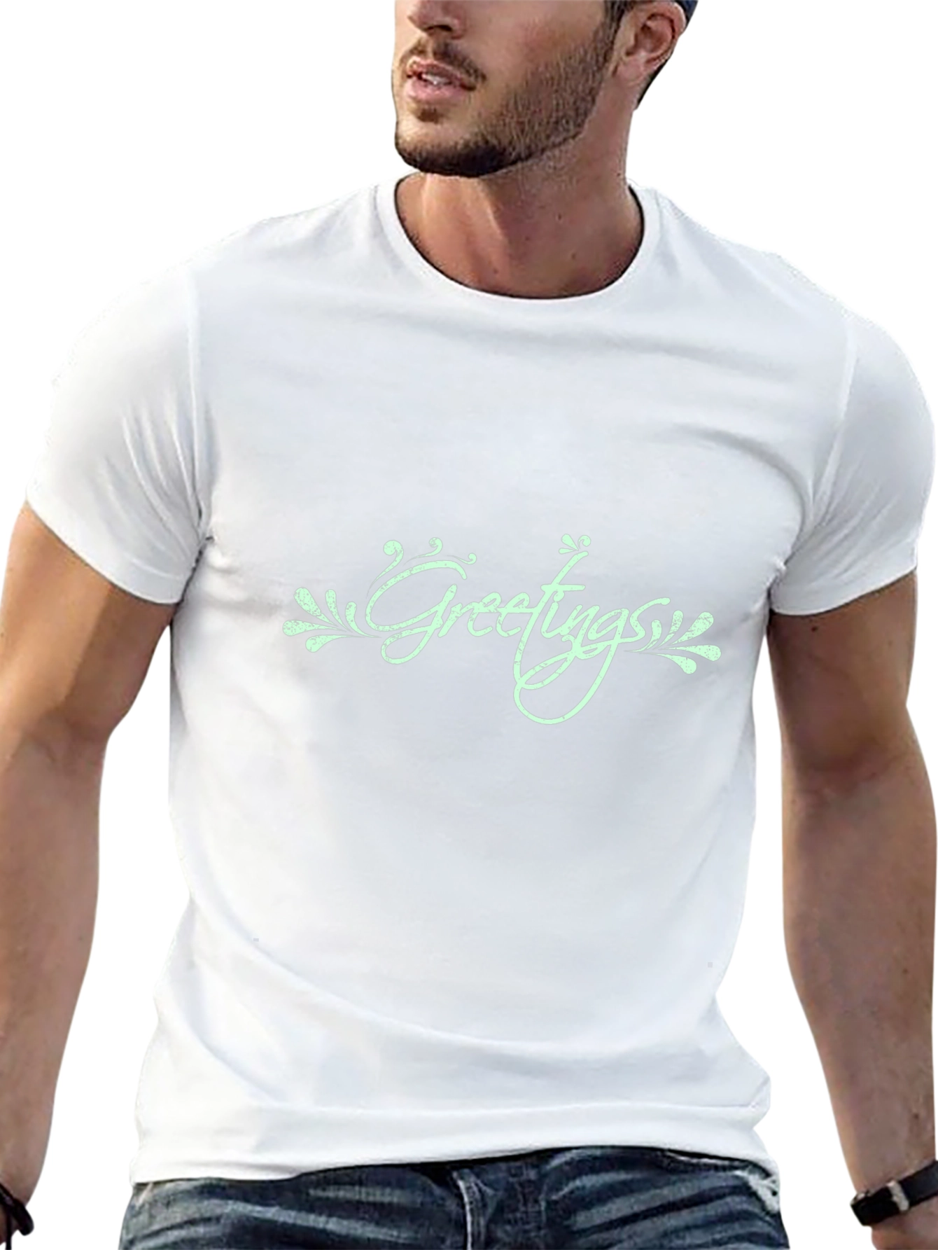 Greetings Graphic Print Tee - Stylish Casual Wear