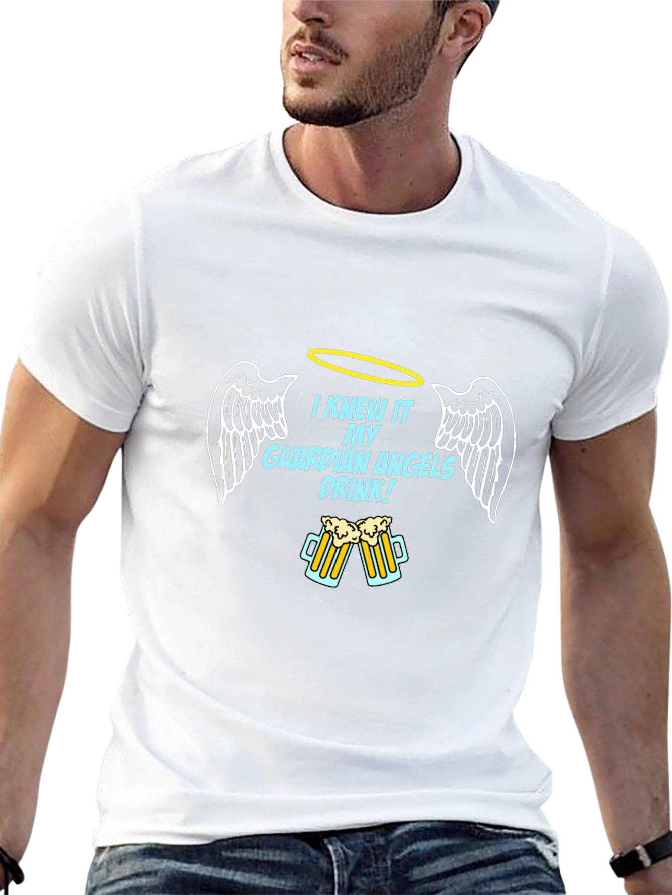 Guardian Angel Drink Black T-Shirt