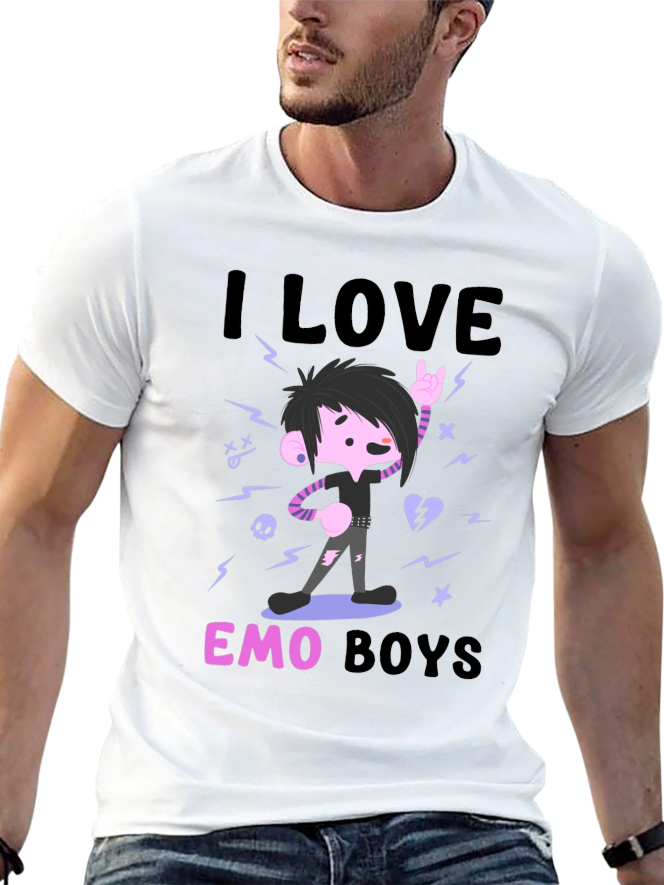 I Love Emo Boys Black T-Shirt
