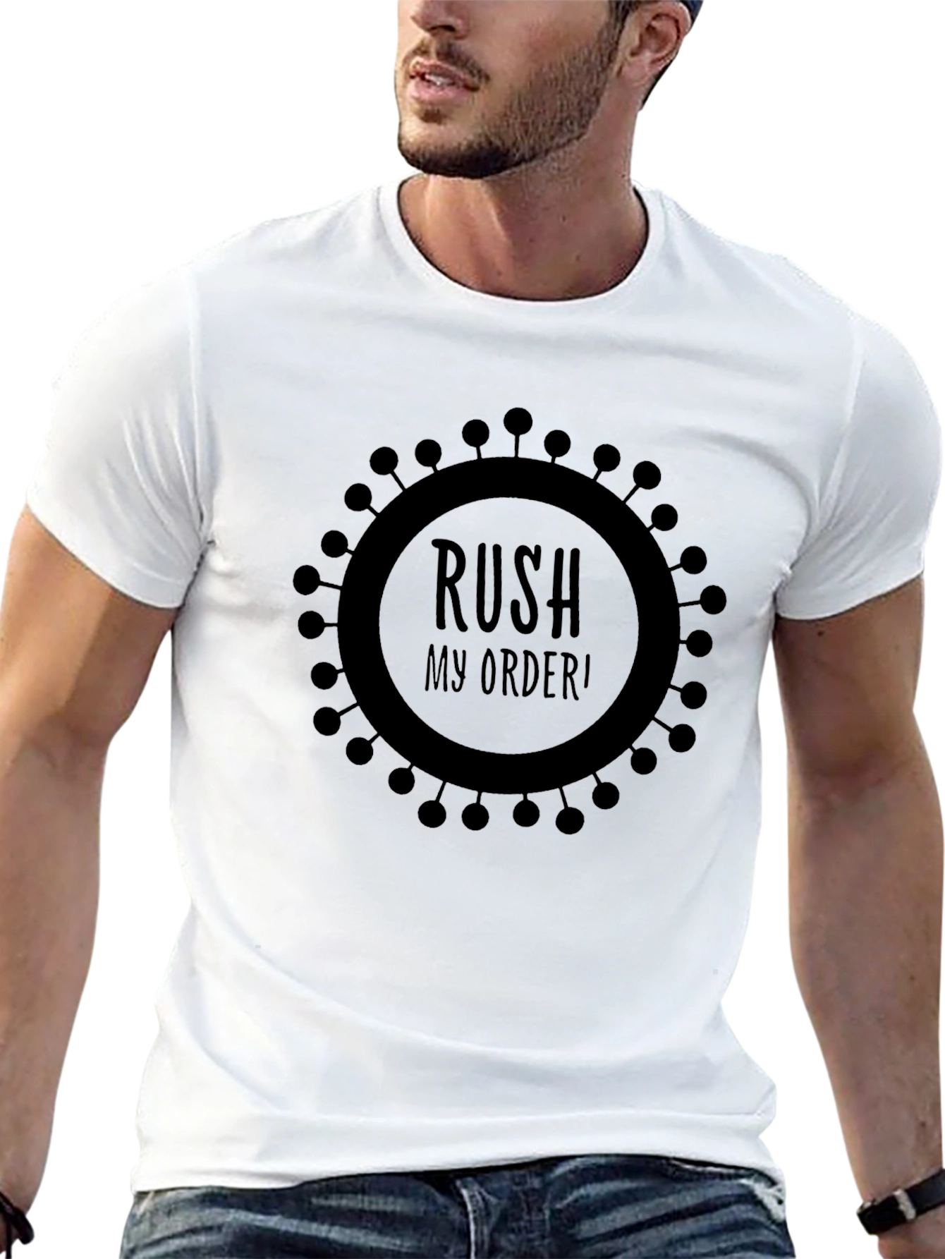 Rush My Order Black T-Shirt - Unique Design