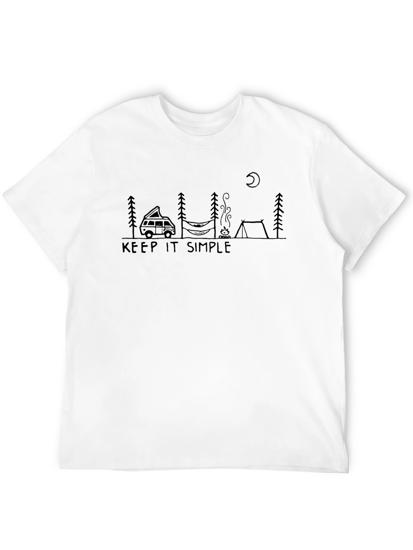 Keep It Simple Camping Graphic Tee - Black