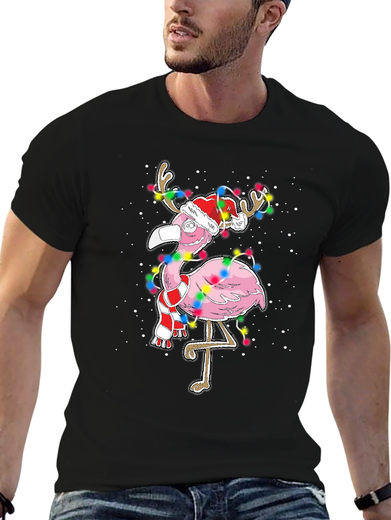Festive Flamingo Christmas T-Shirt