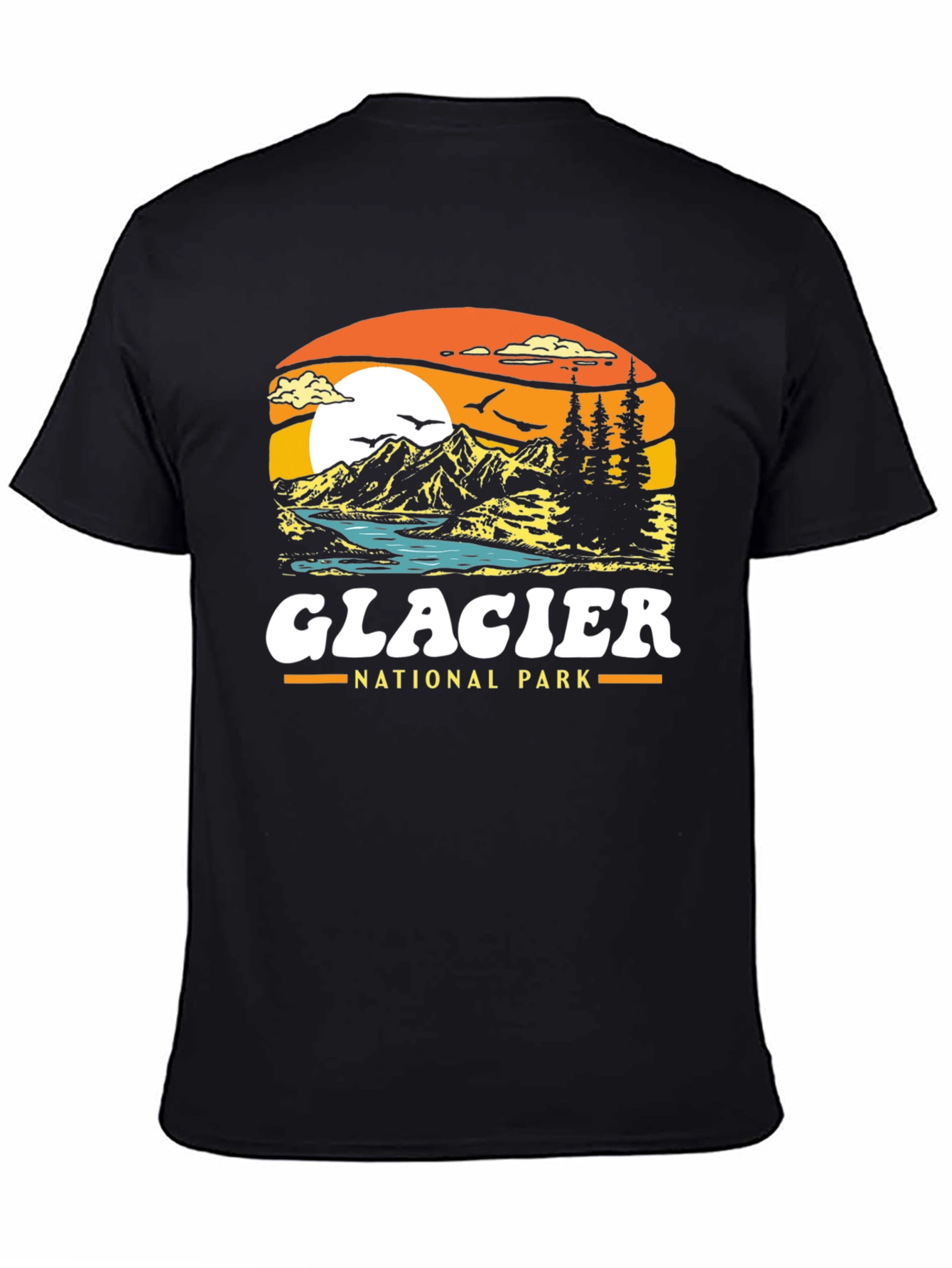 Glacier National Park Graphic Tee - Black