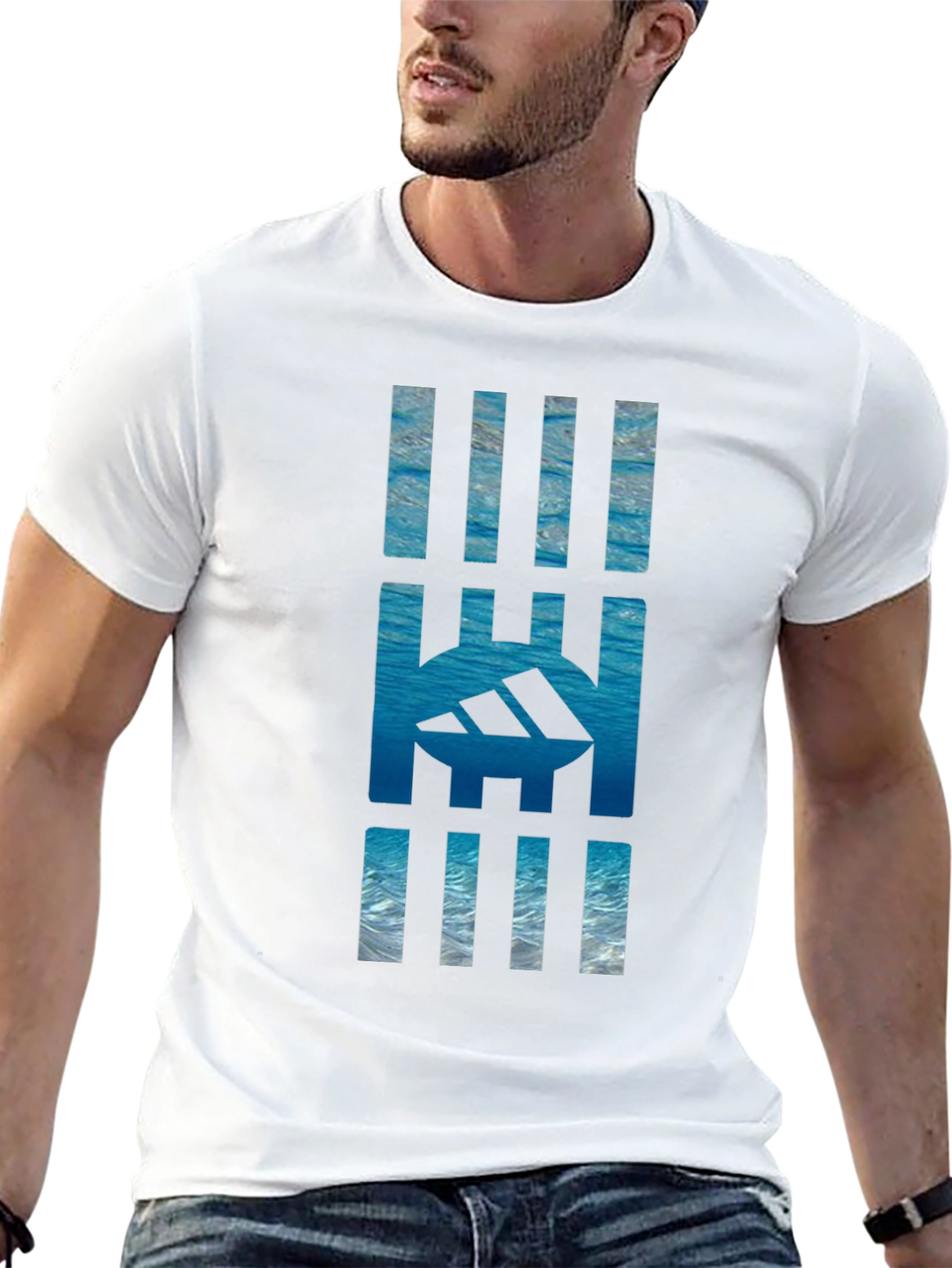 Abstract Sea Graphic Tee - Black