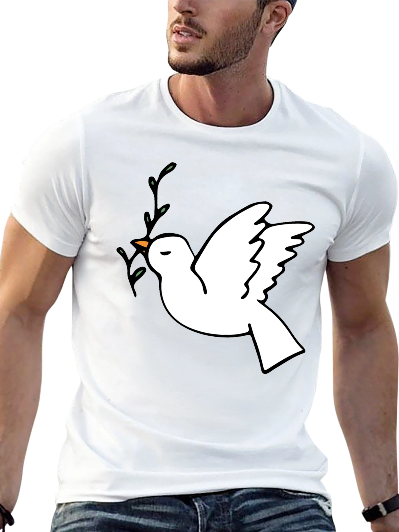 Peace Dove Graphic T-Shirt - Stylish Black Tee