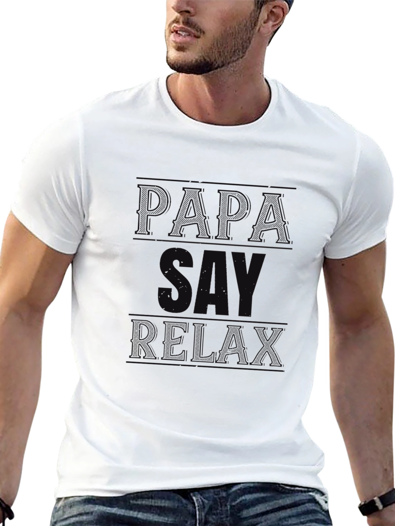 Papa Say Relax Graphic T-Shirt - Black