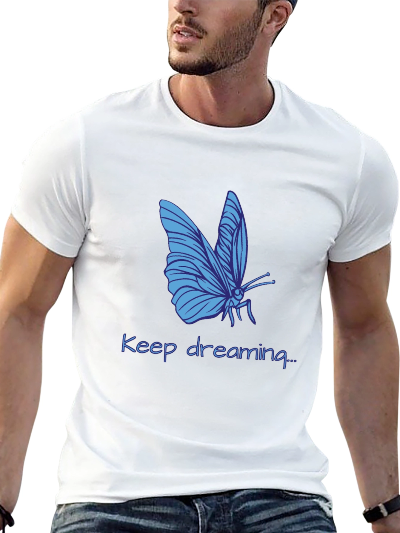 Butterfly Dreamer Graphic Tee - Black Cotton Comfort