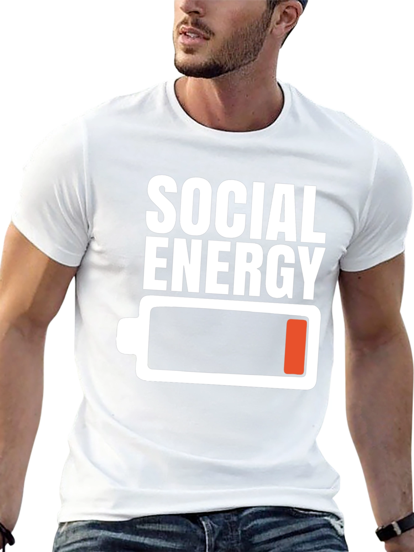 Social Energy Low Battery T-Shirt - Black Graphic Tee