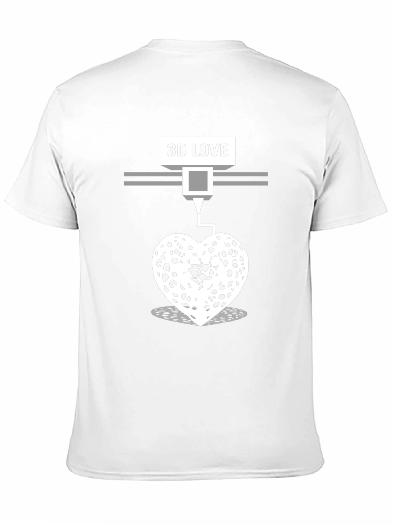 3D Love Printed Black T-Shirt
