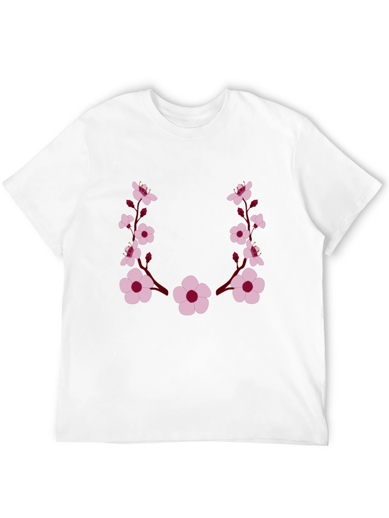 Black Floral Sakura Graphic T-Shirt