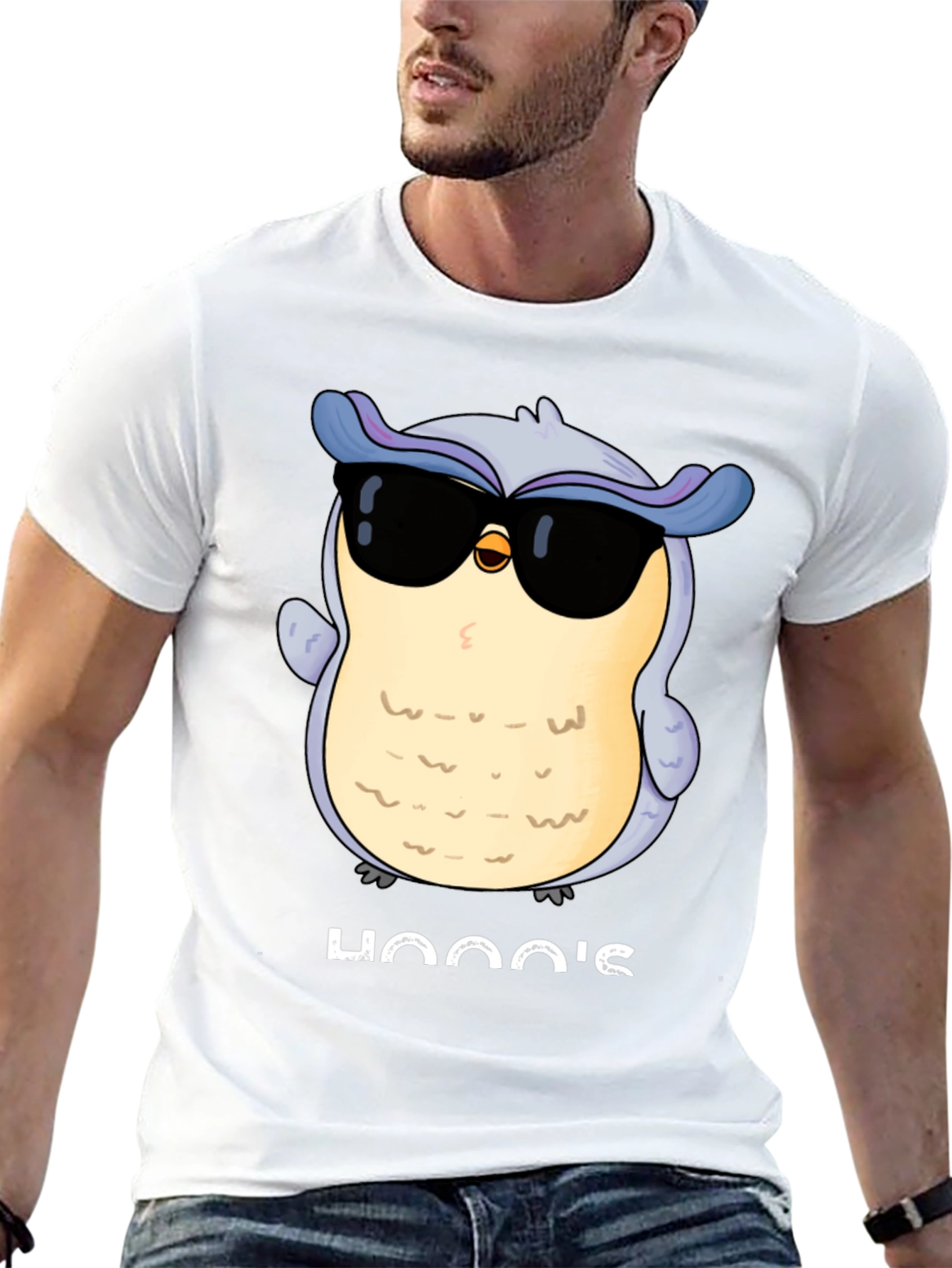 Cool Owl Graphic Tee - Hooos There? Black T-Shirt