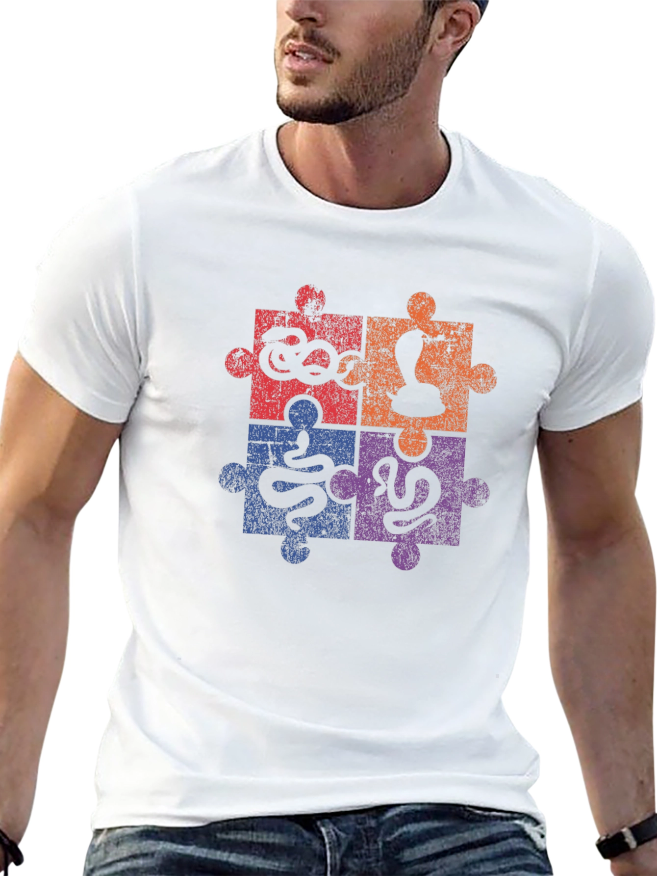 Puzzle Snakes Graphic Tee - Unique Reptile Design
