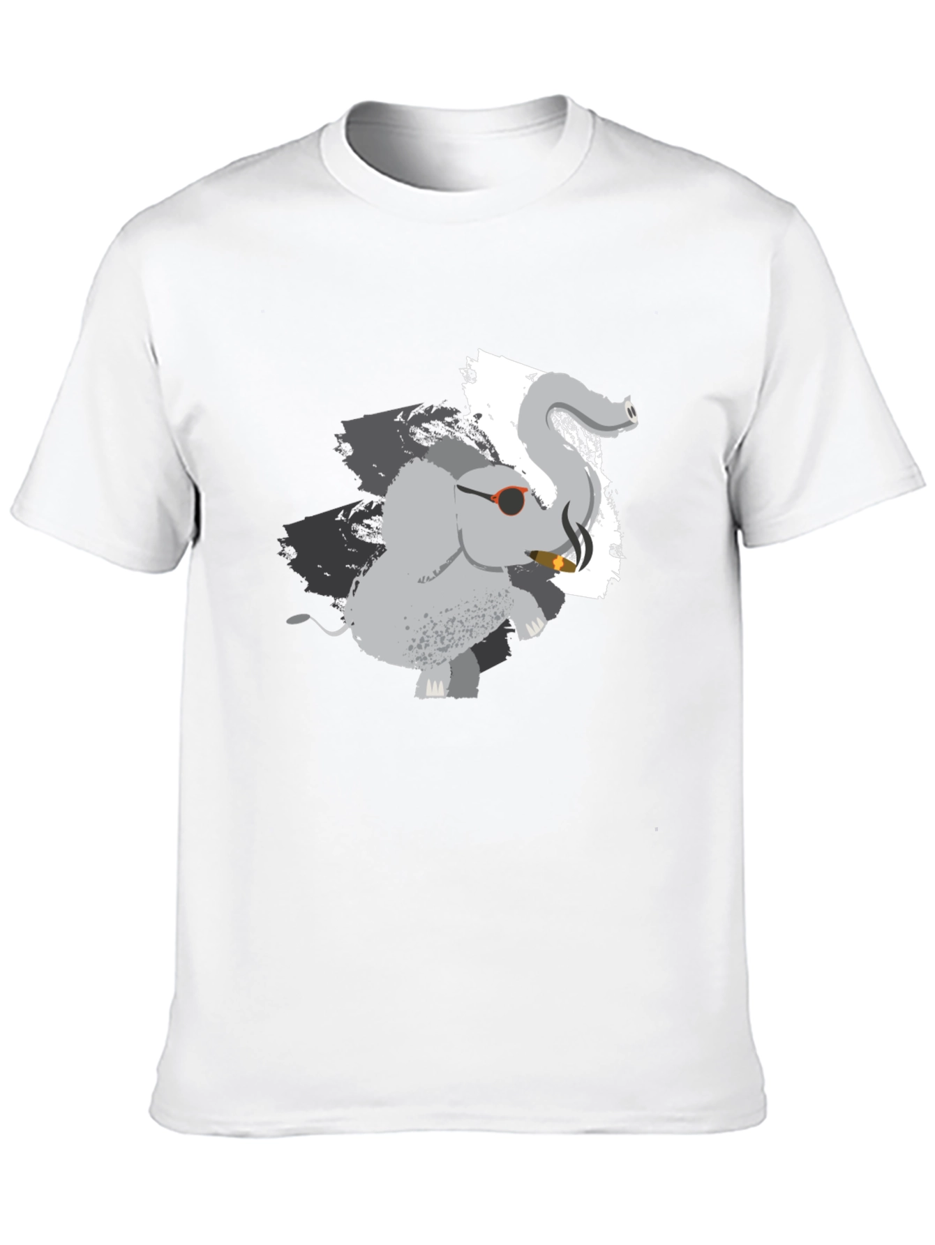Cool Elephant Graphic Tee - Black