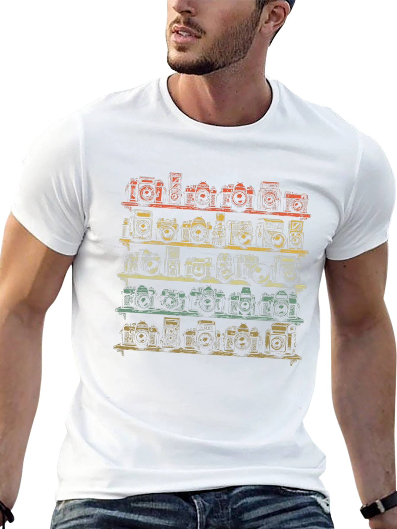 Retro Camera Shelf Graphic T-Shirt