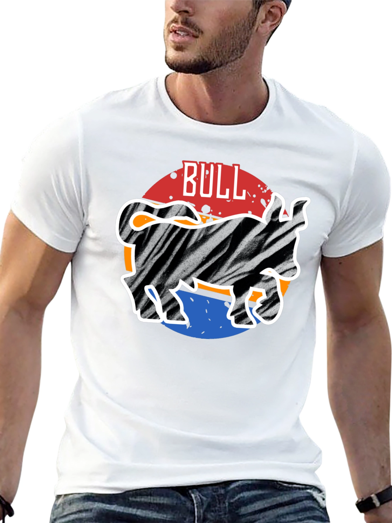 Zebra Bull Graphic Tee - Mens Casual Black T-Shirt