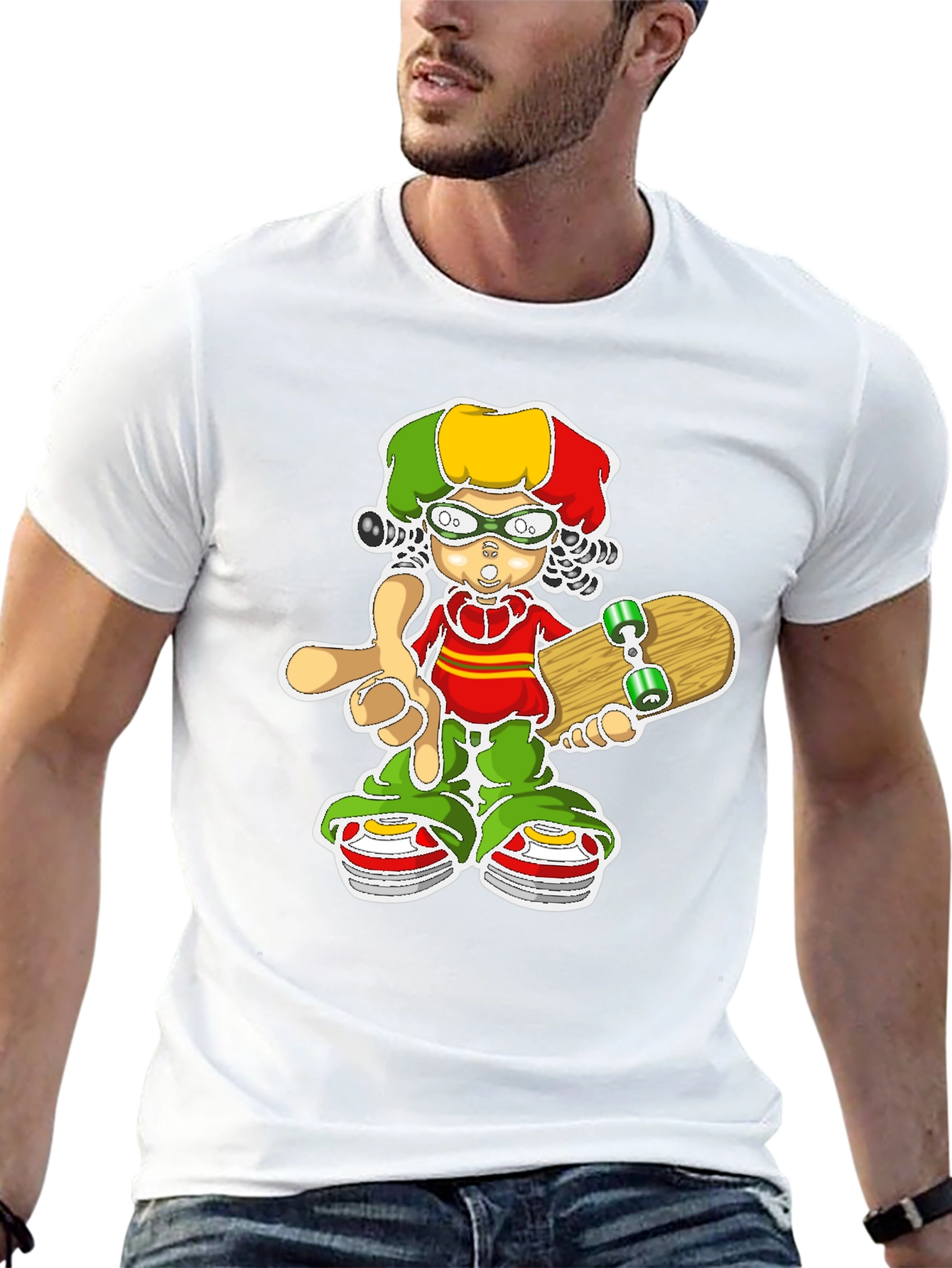 Skater Dude Graphic Tee - Unique Design Cool Vibe