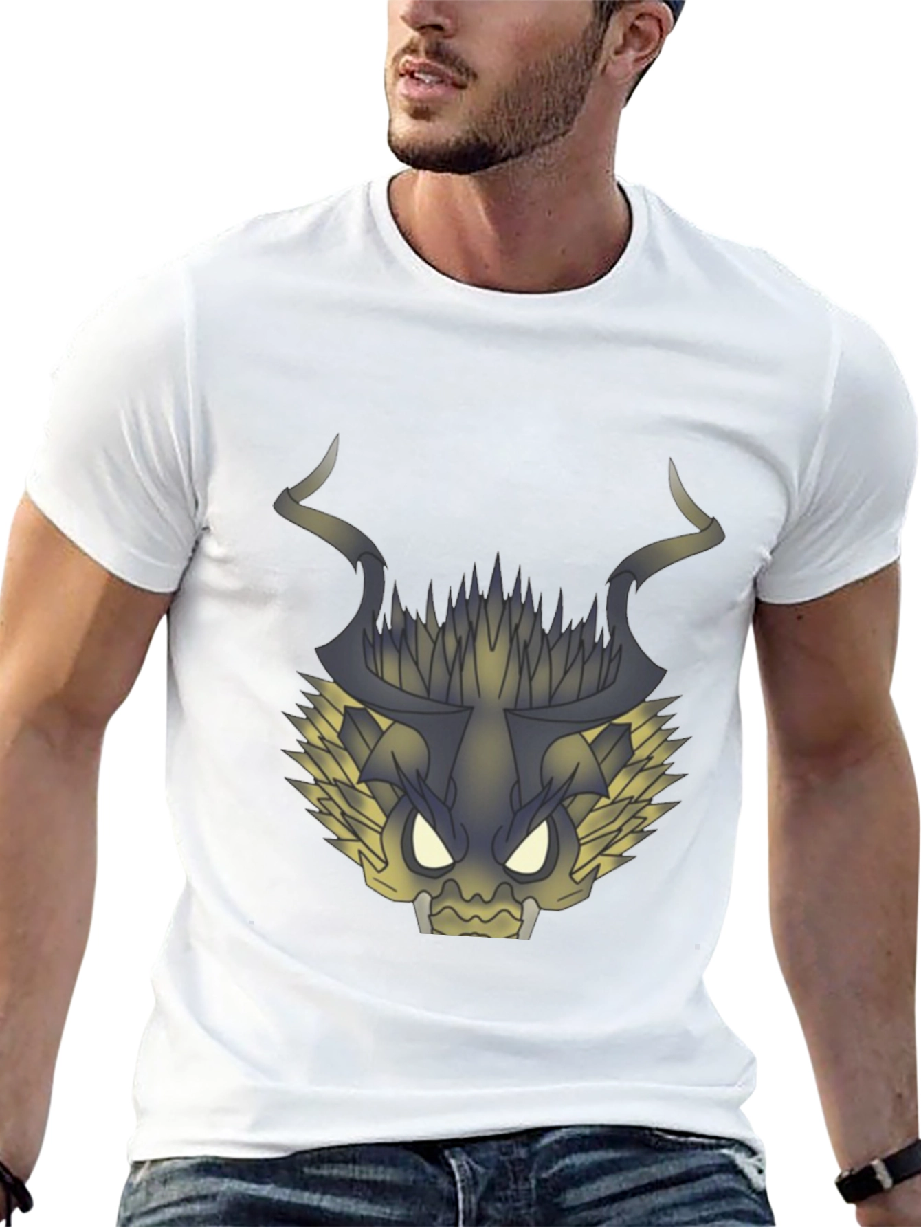 Graphic Dragon Tee - Black Cotton T-Shirt
