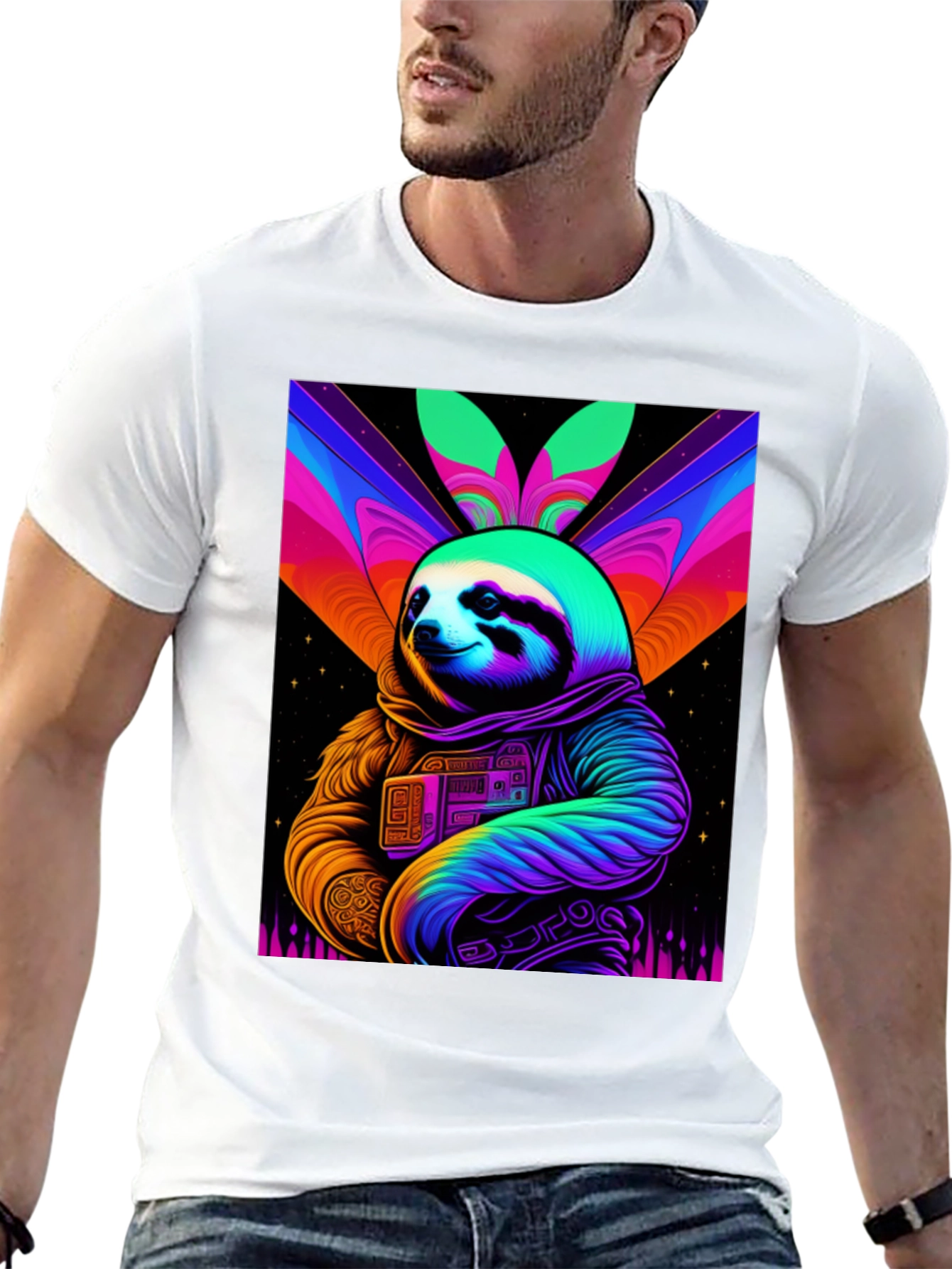 Retro Sloth Astronaut T-Shirt