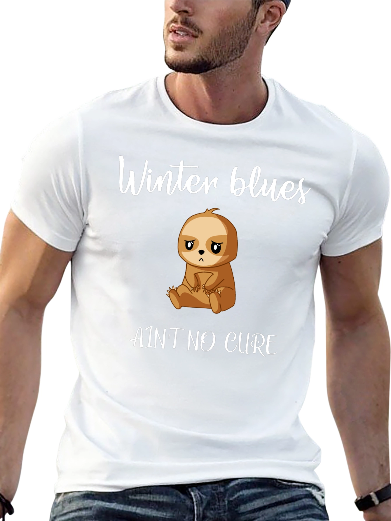 Winter Blues Sloth Graphic T-Shirt