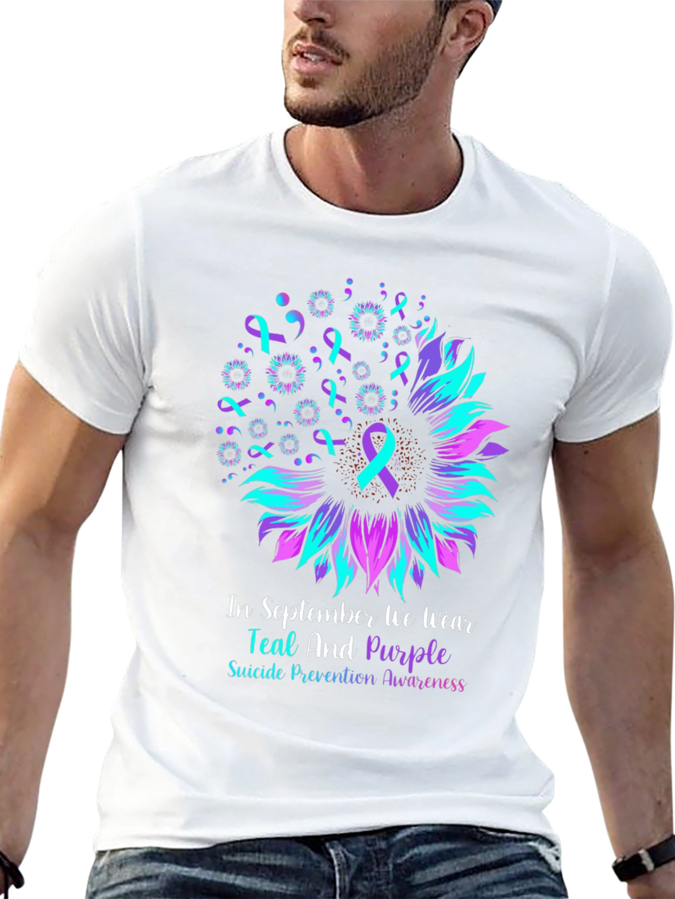 Teal and Purple Suicide Prevention Awareness T-Shirt