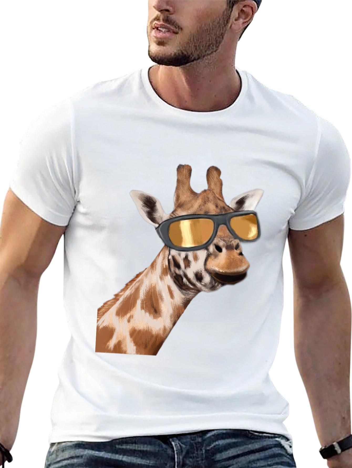 Cool Giraffe Graphic Tee - Black