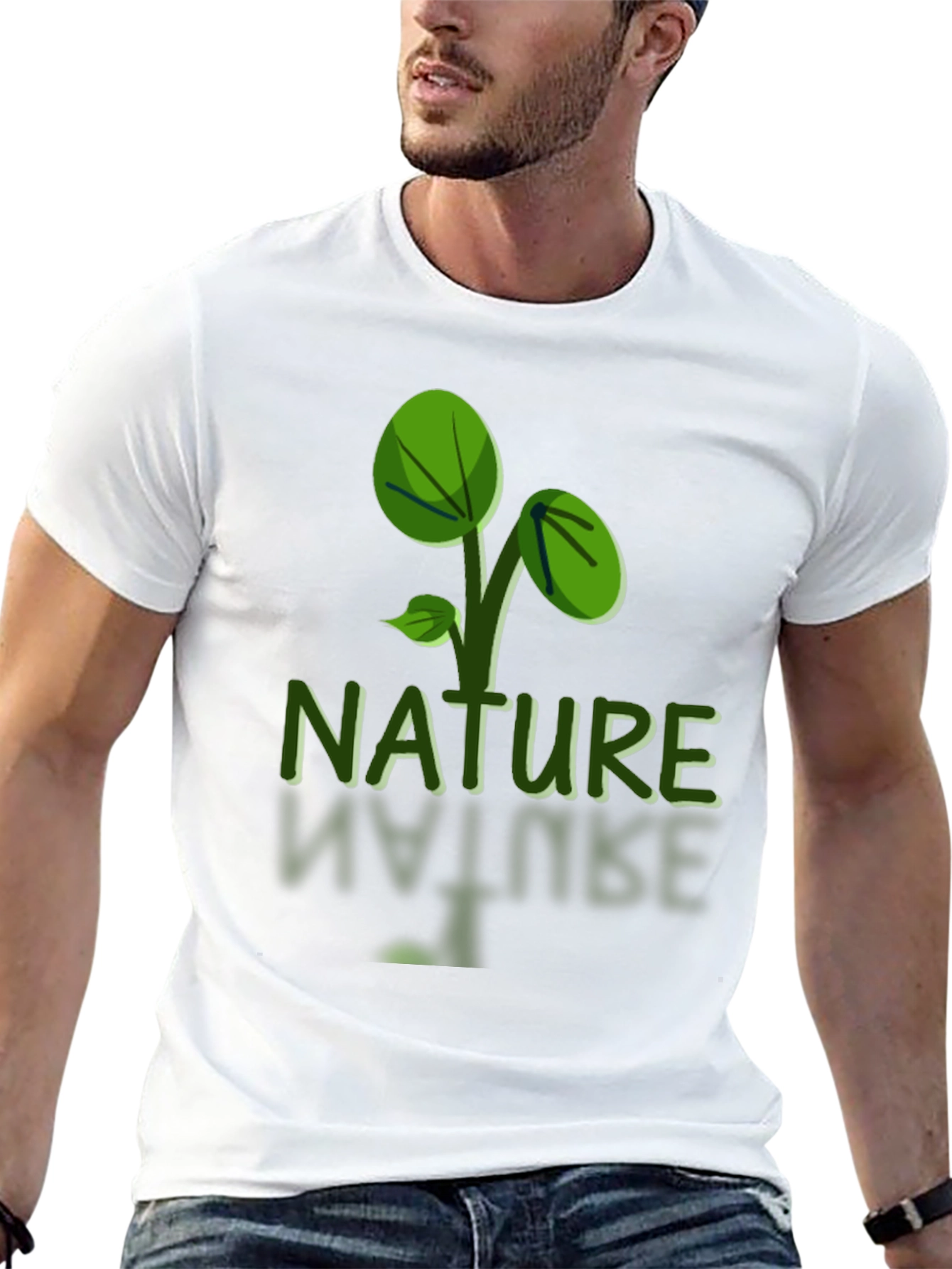 Nature Graphic Tee - Black Soft Fabric Eco-Friendly