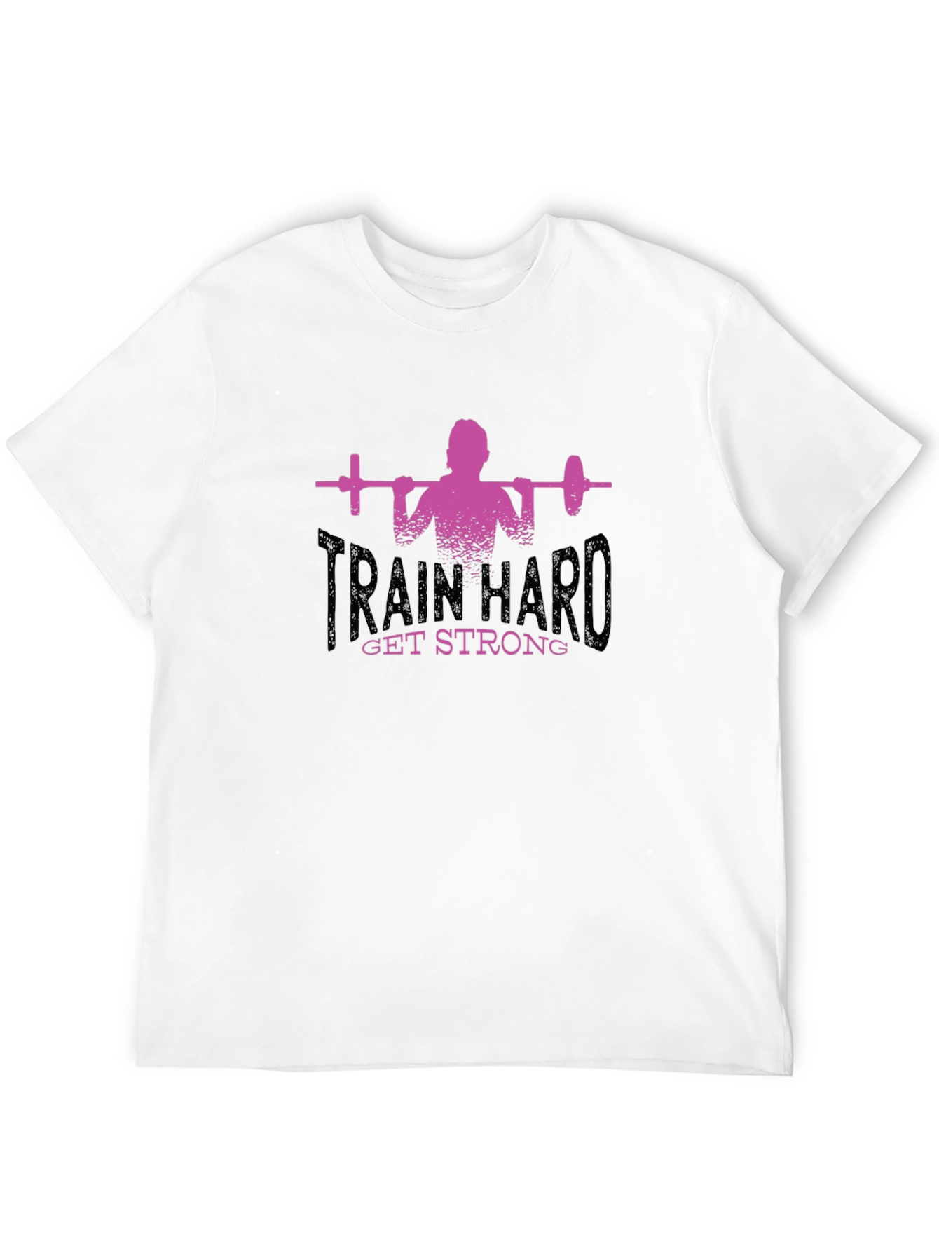 Train Hard Get Strong Graphic Tee - Black
