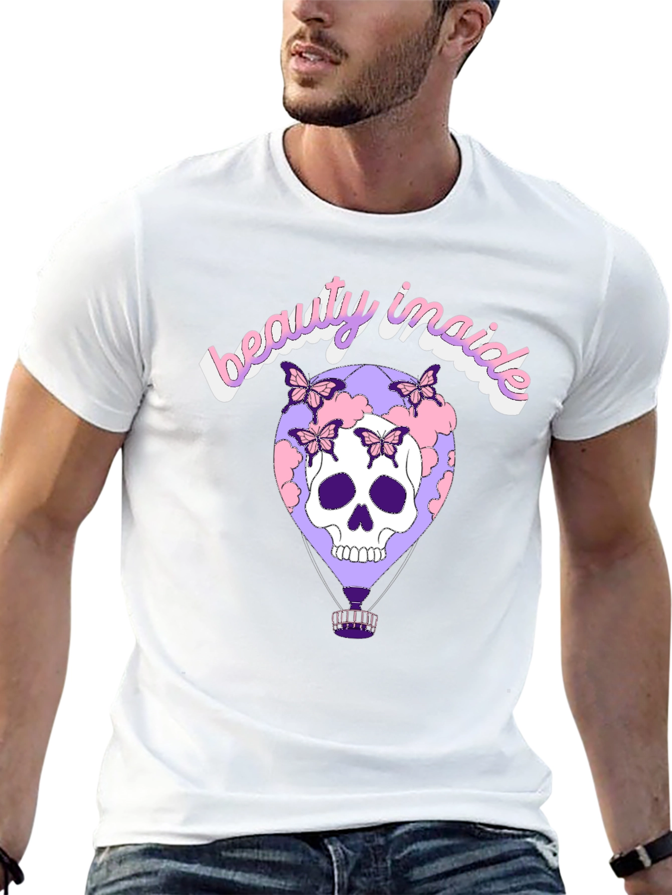 Beauty Inside Skull Balloon Graphic Tee