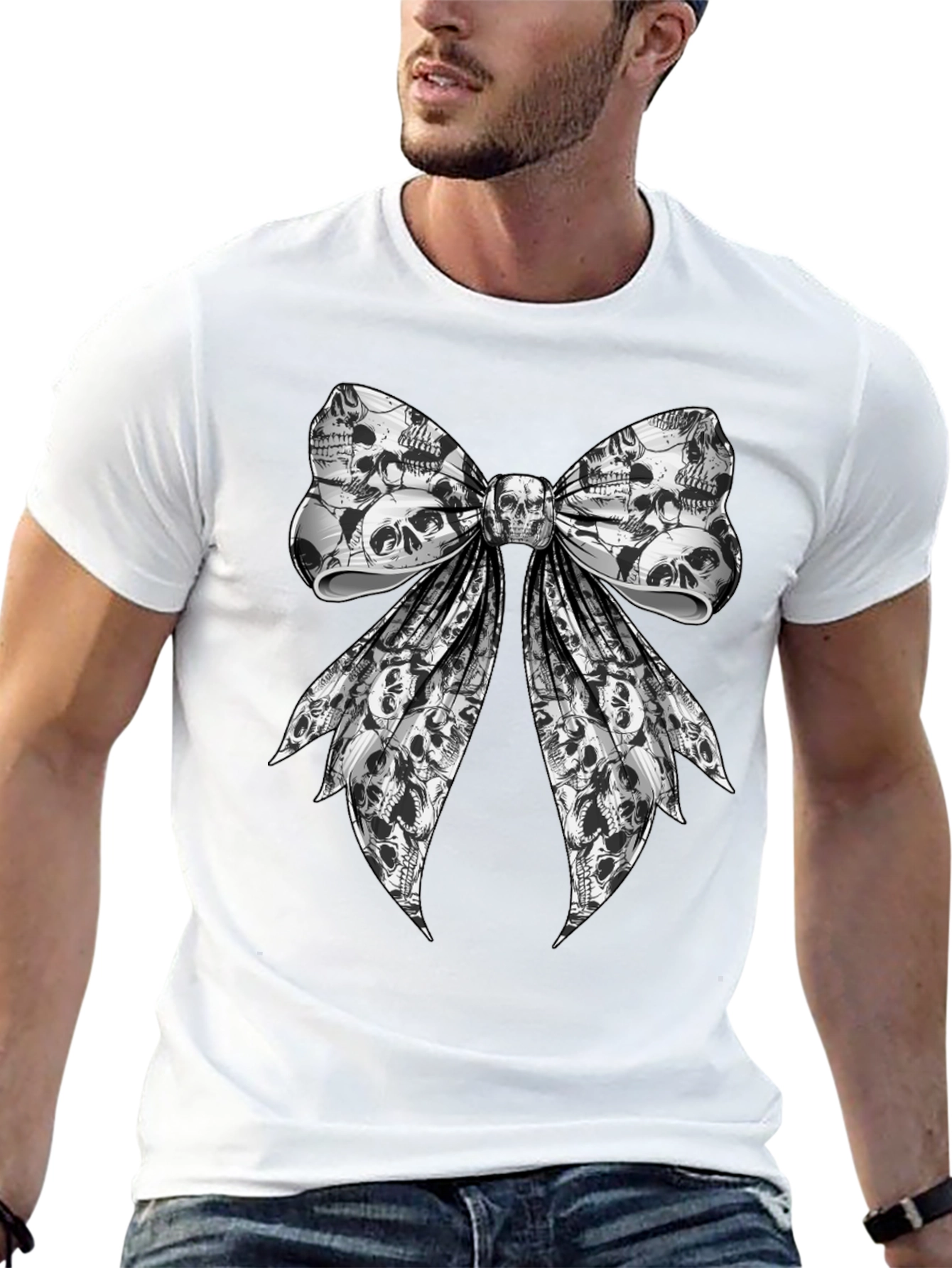 Skull Bow Graphic Tee - Rocker Style