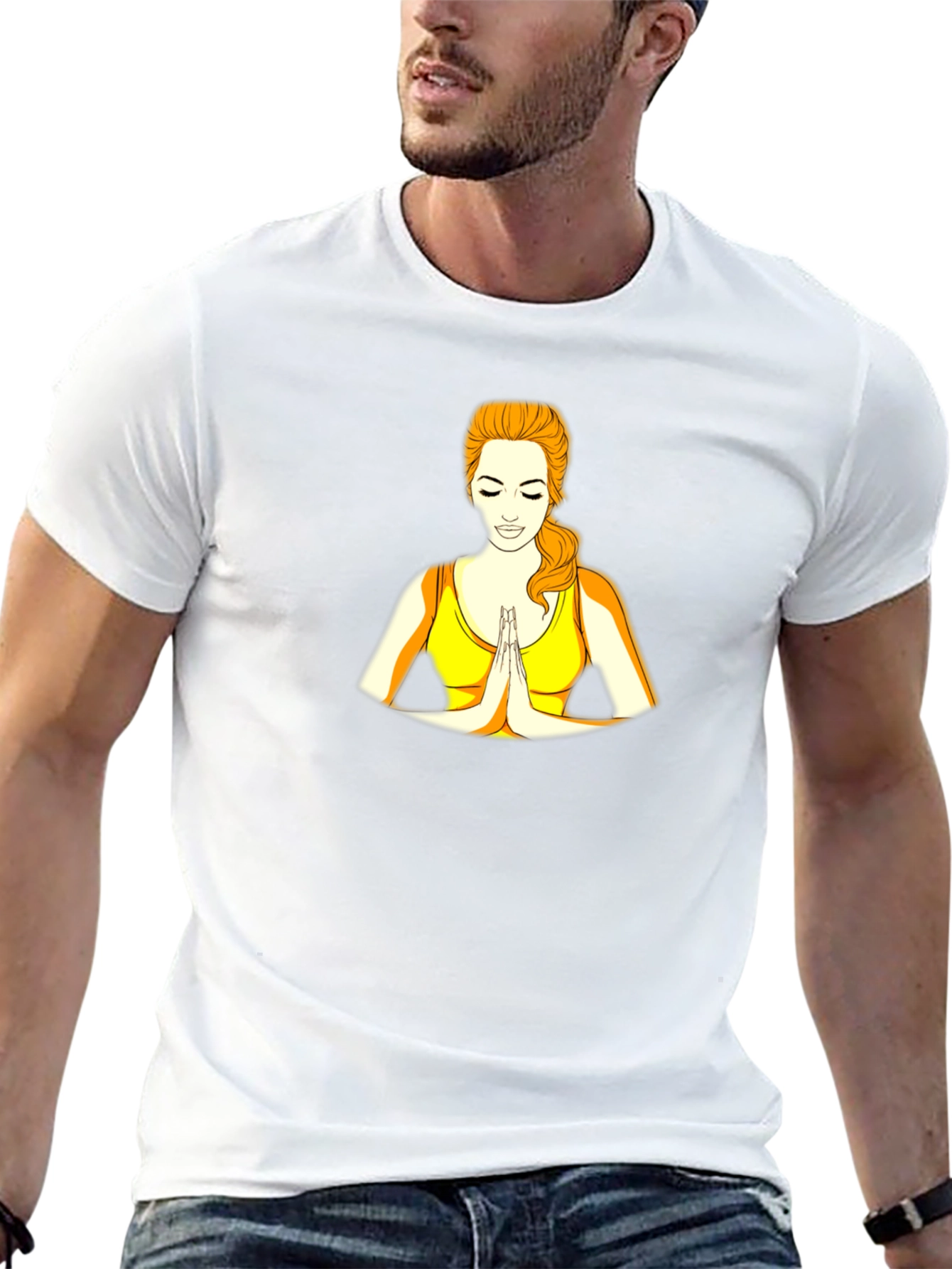 Yoga Girl Graphic Print Black T-Shirt