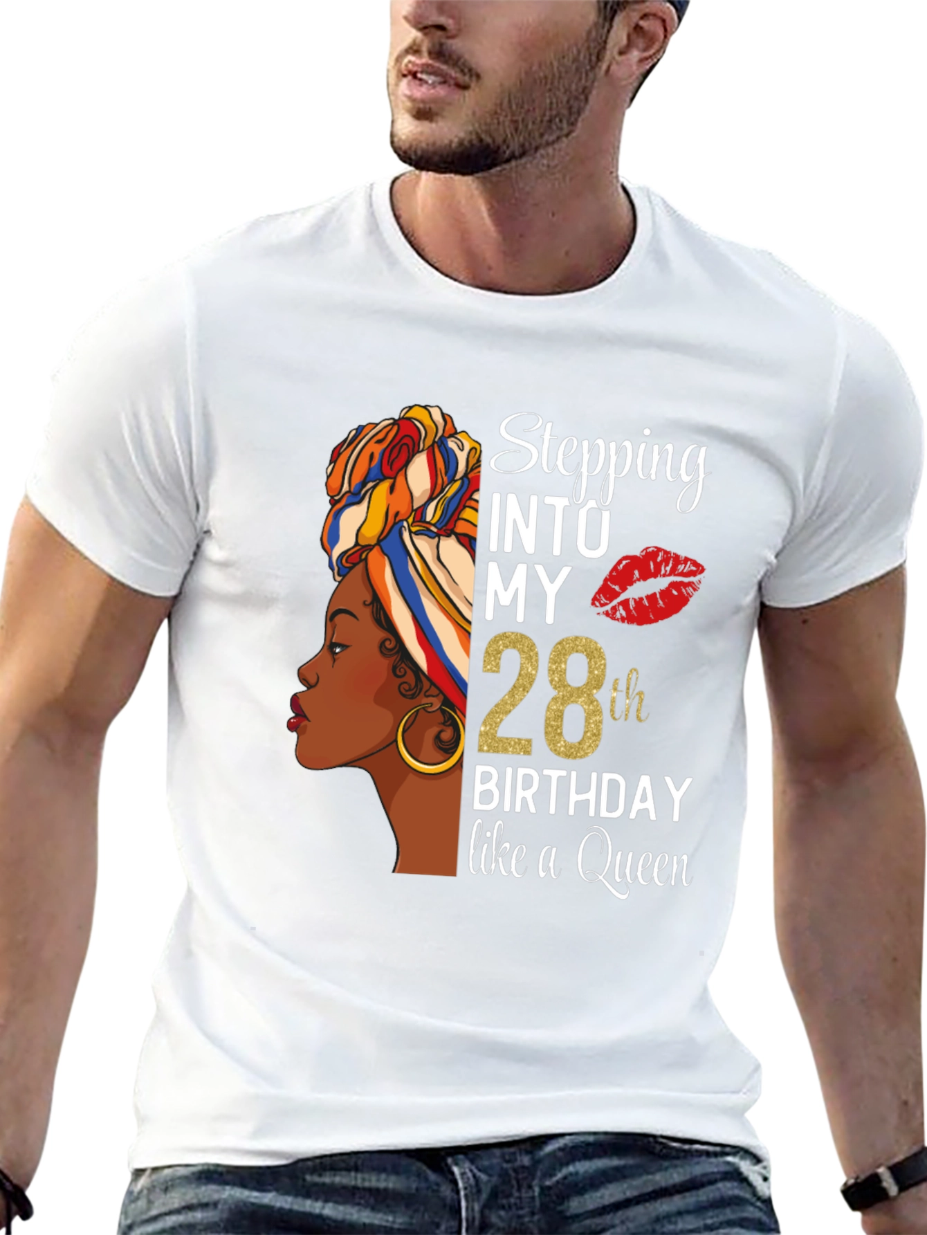 Stepping Into My 28th Birthday Queen T-Shirt