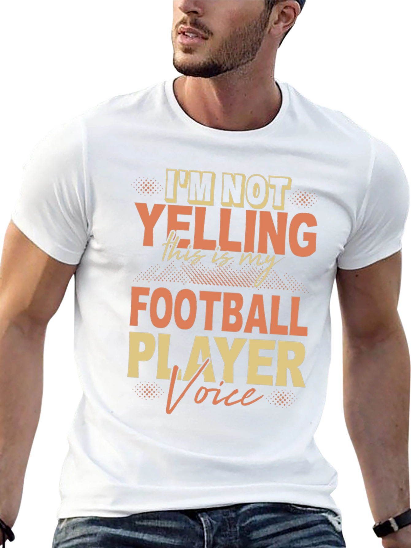 Football Player Voice T-Shirt - Novelty Fan Tee