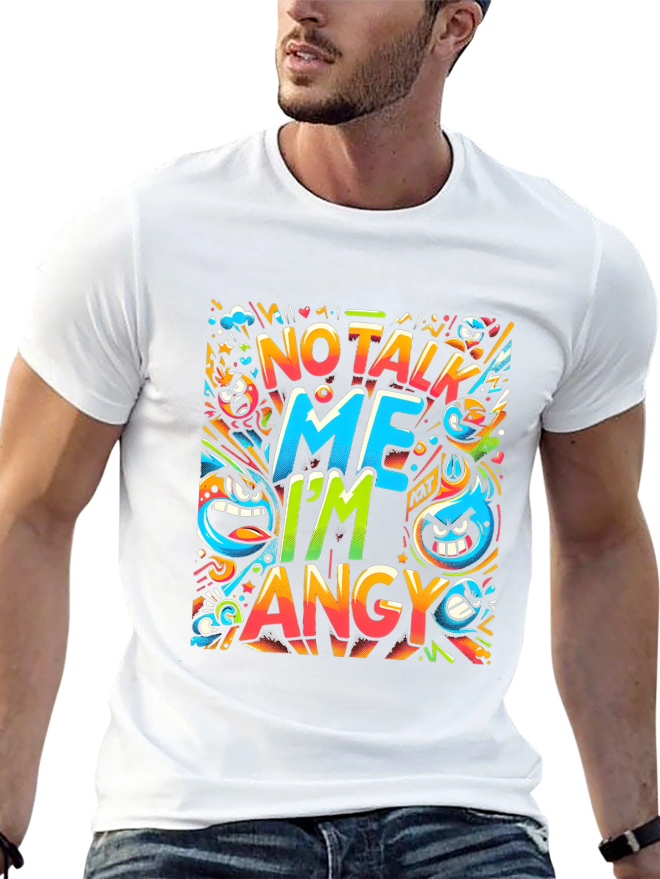 Angry Cartoon Graphic Print T-Shirt