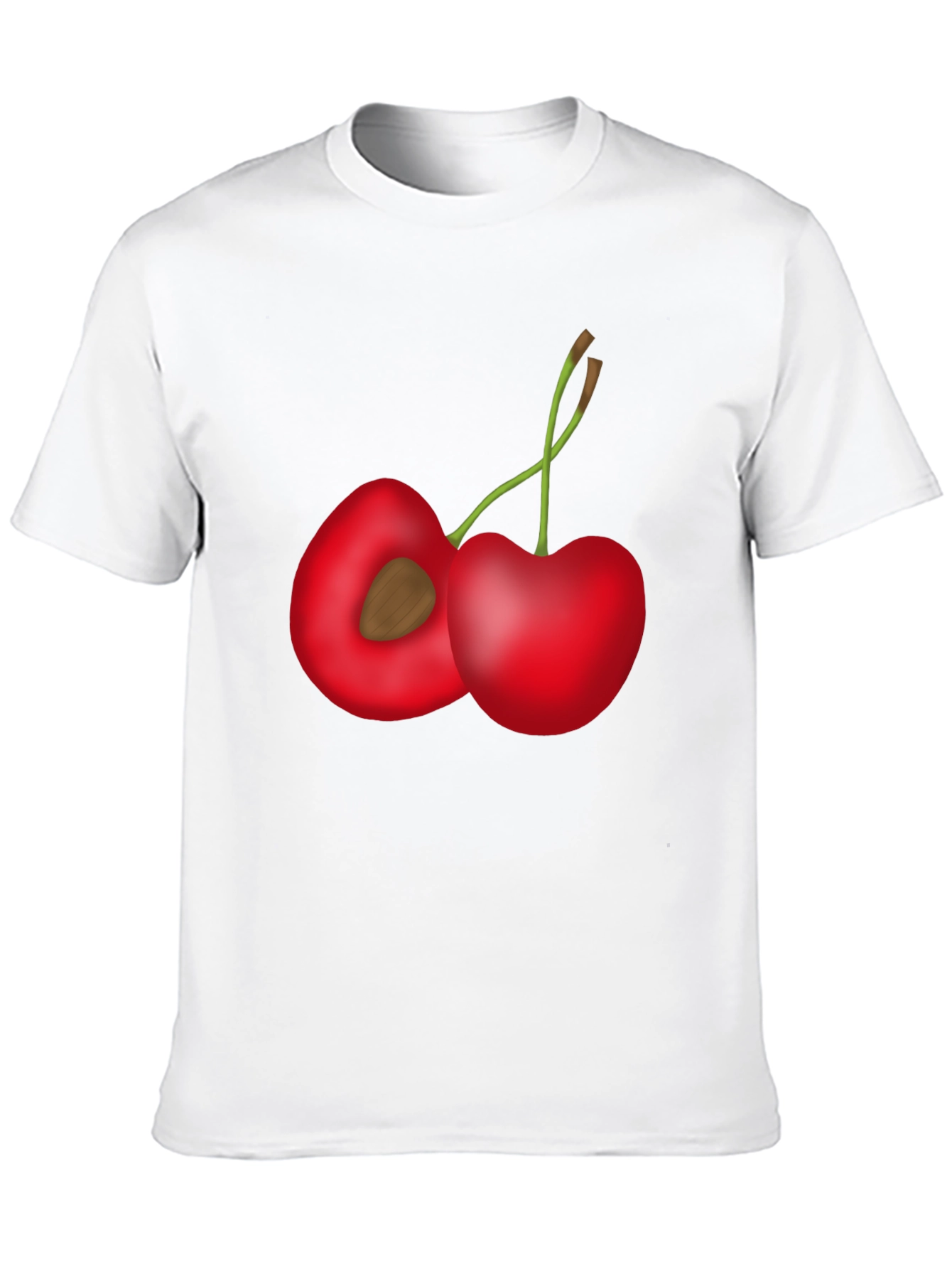 Cherry Print Black T-Shirt
