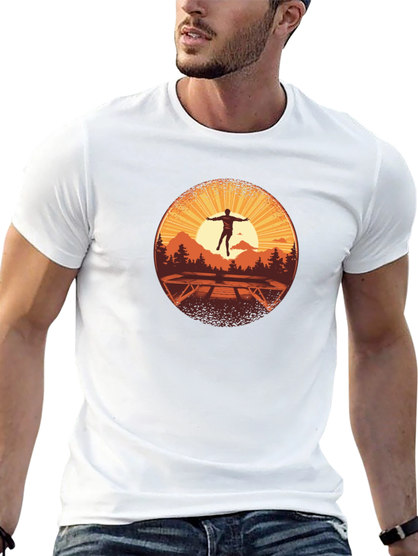 Sunrise Trampoline T-Shirt - Nature Scene
