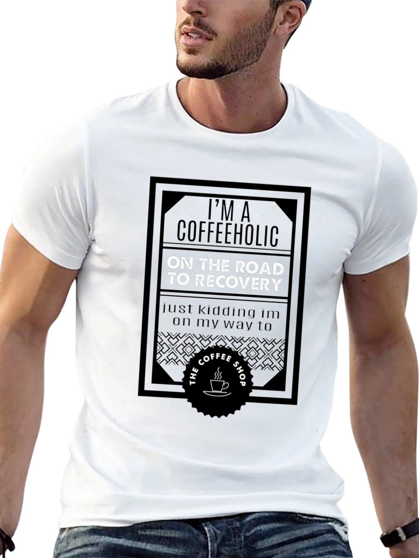 Coffeeholic Recovery Funny Graphic Tee