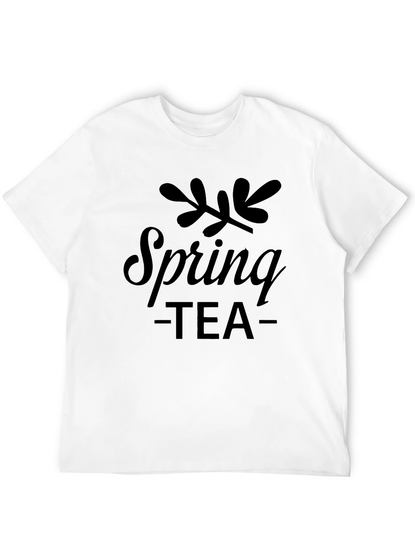 Spring Tea Graphic Black T-Shirt