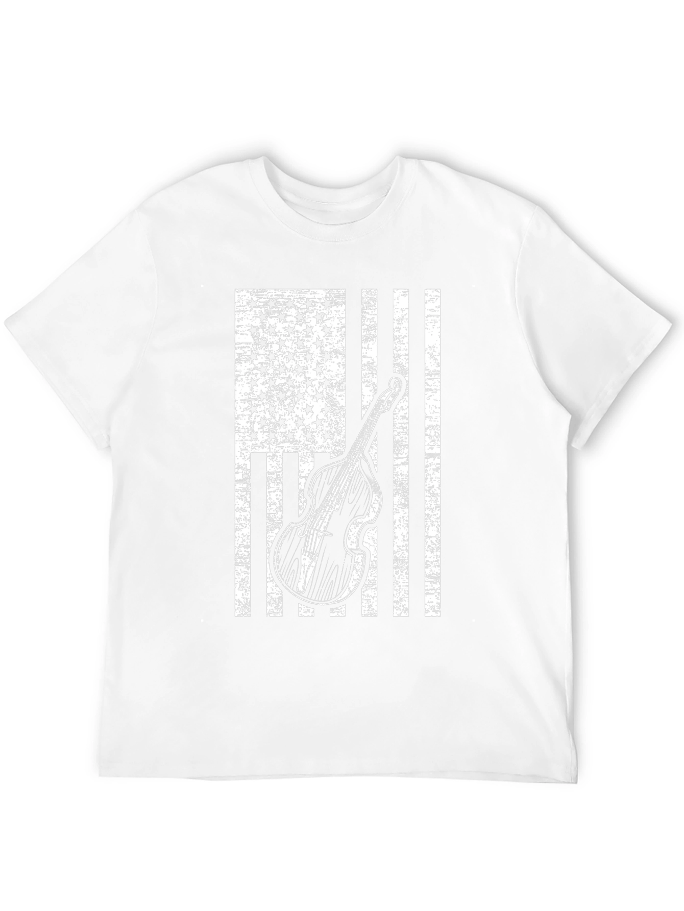 Americana Bass Guitar Distressed Flag T-Shirt