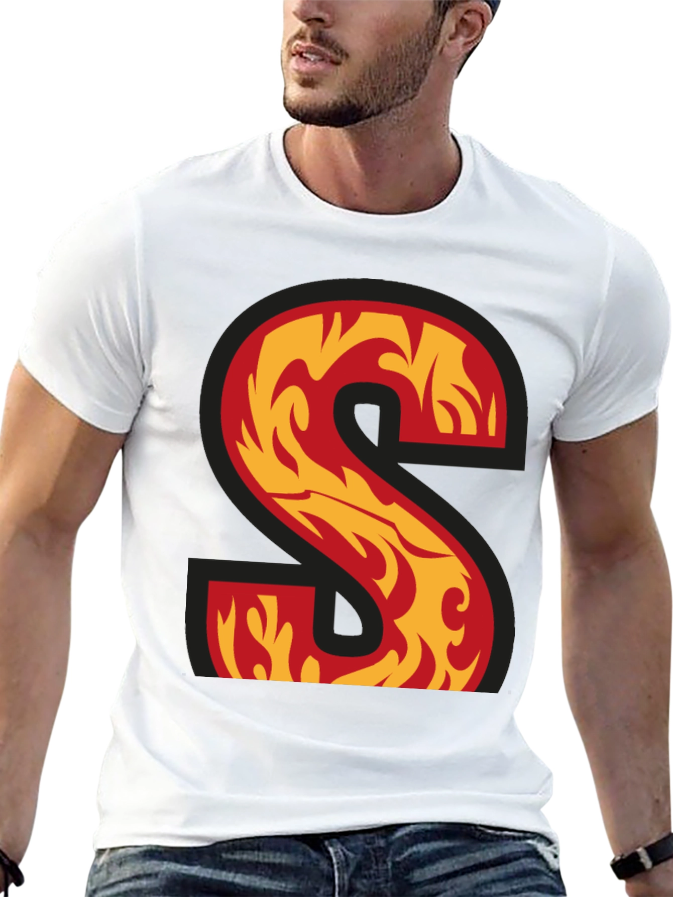 Fiery Letter S Graphic Tee - Cool & Stylish