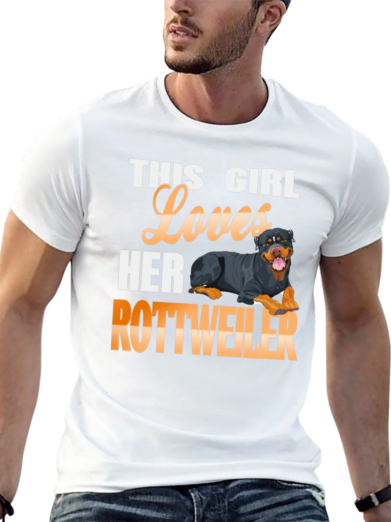 This Girl Loves Her Rottweiler Graphic T-Shirt