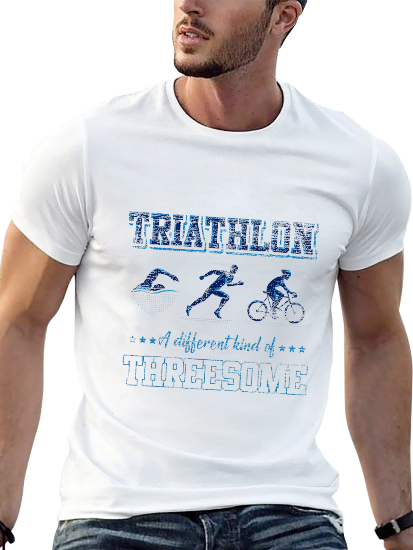 Triathlon Threesome Funny T-Shirt