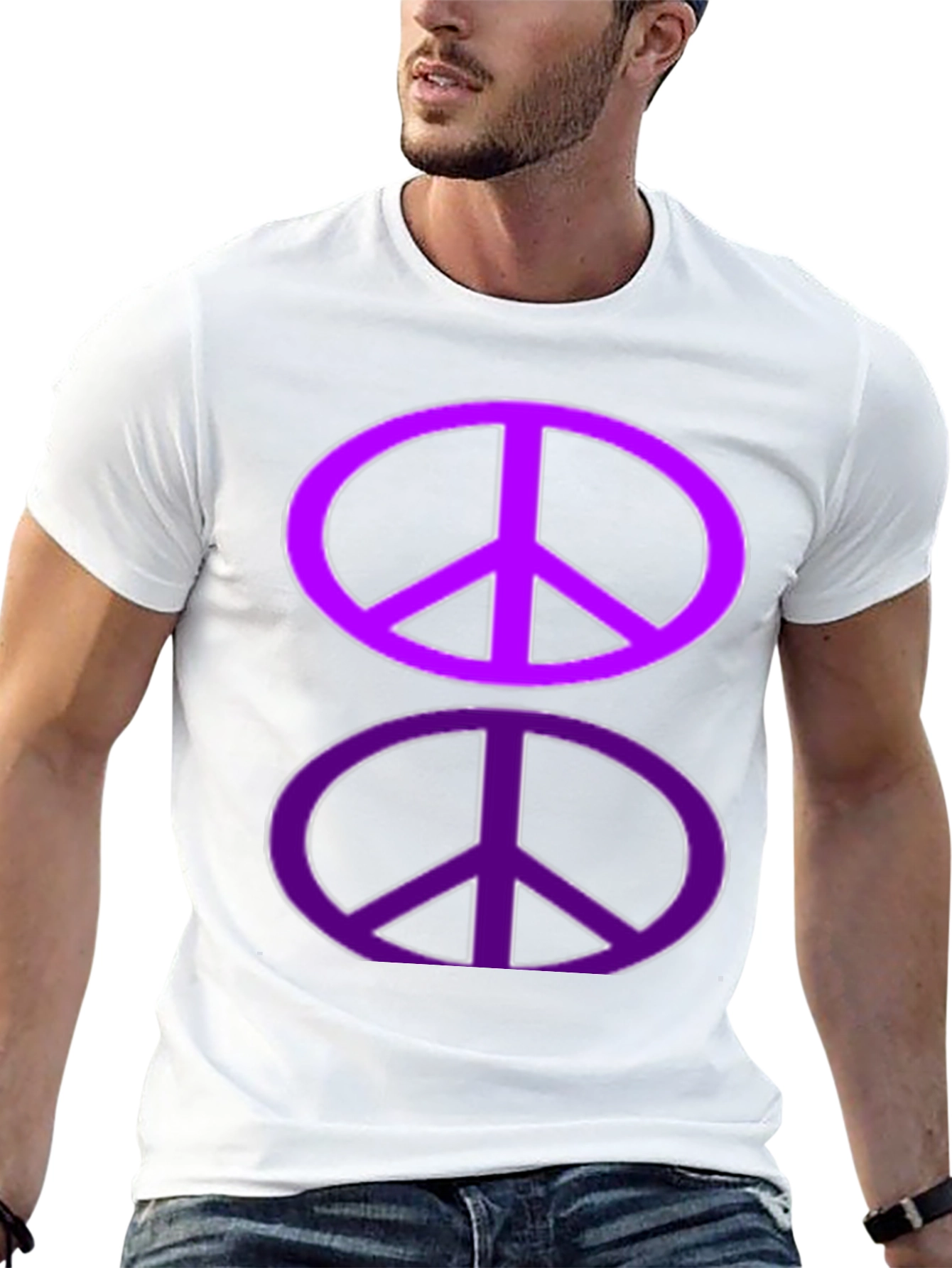 Peace Sign Graphic Tee - Black