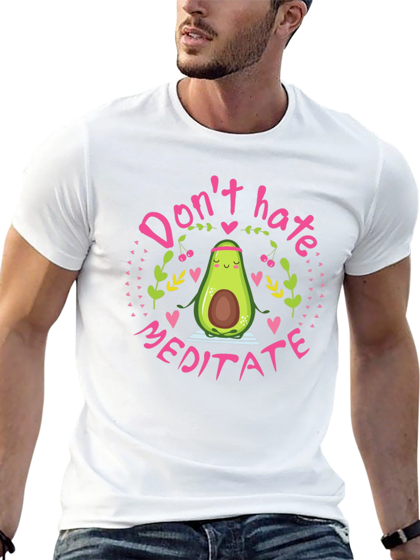 Dont Hate Meditate Avocado T-Shirt