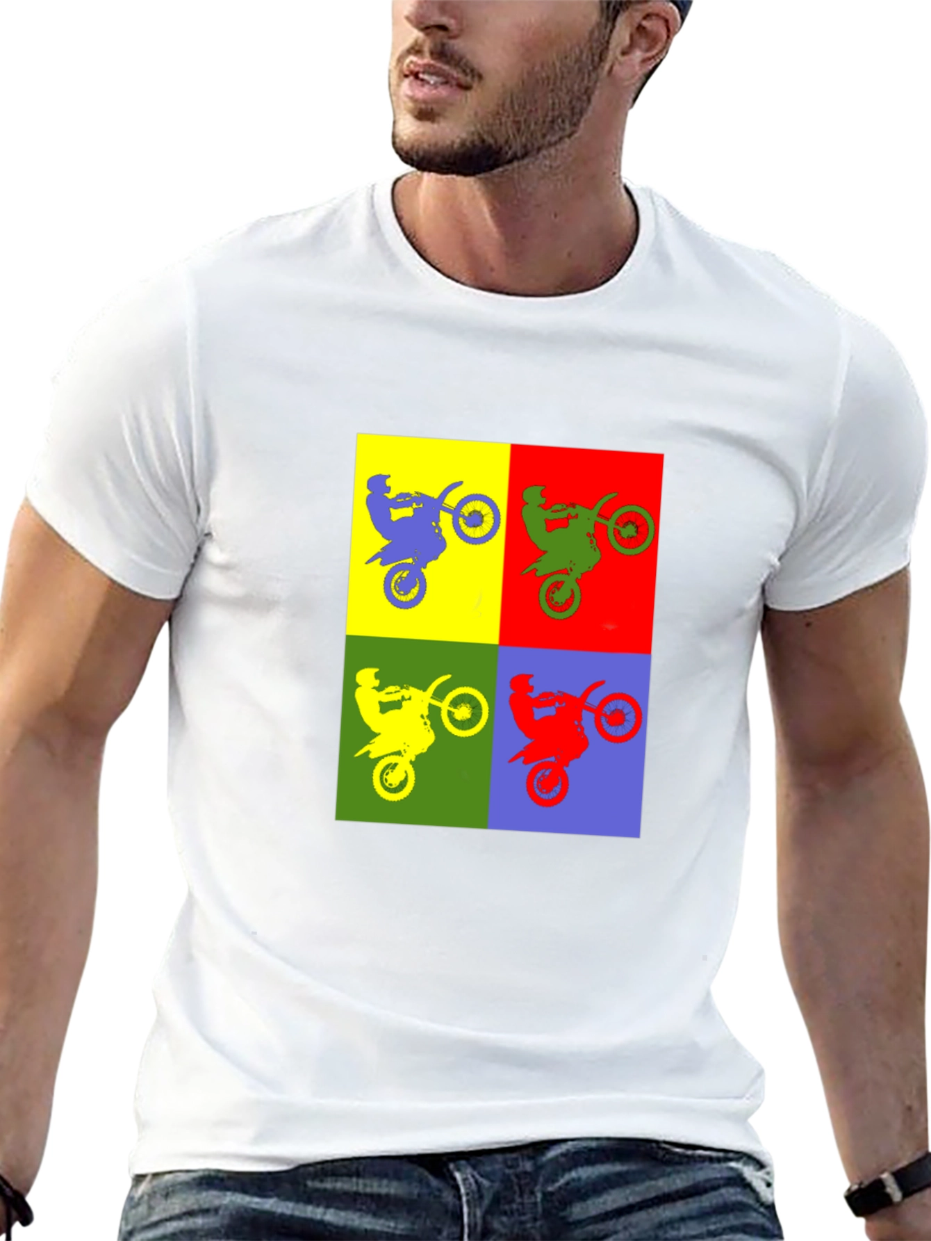 Motorcycle Pop Art T-Shirt - Black