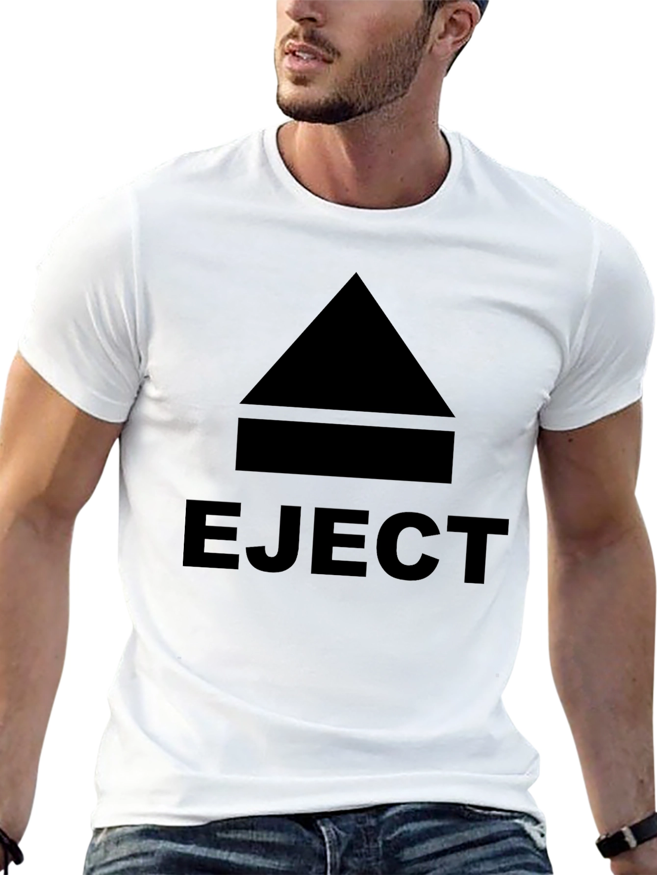Eject Graphic Tee - Black Crew Neck T-Shirt
