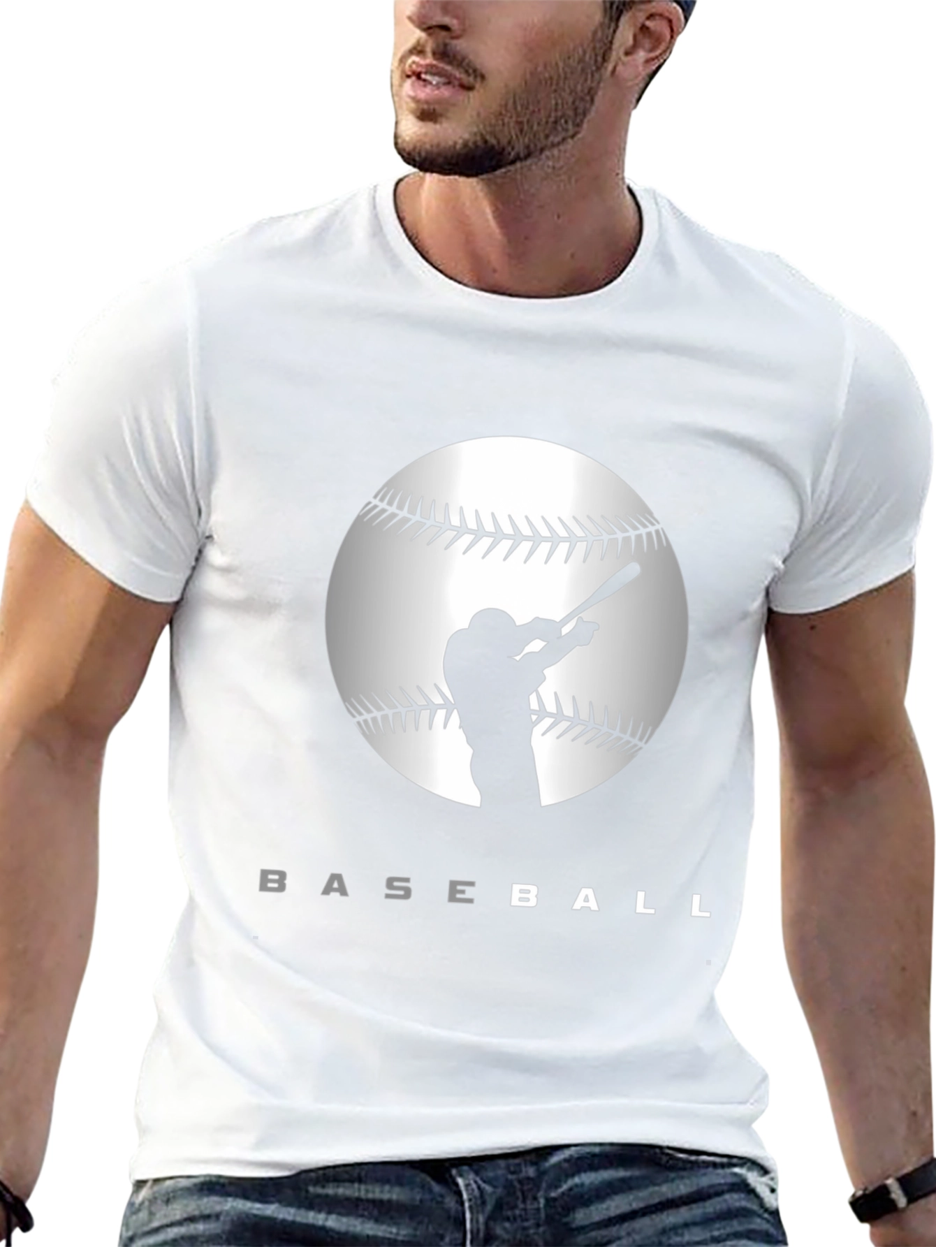 Baseball Silhouette Graphic T-Shirt