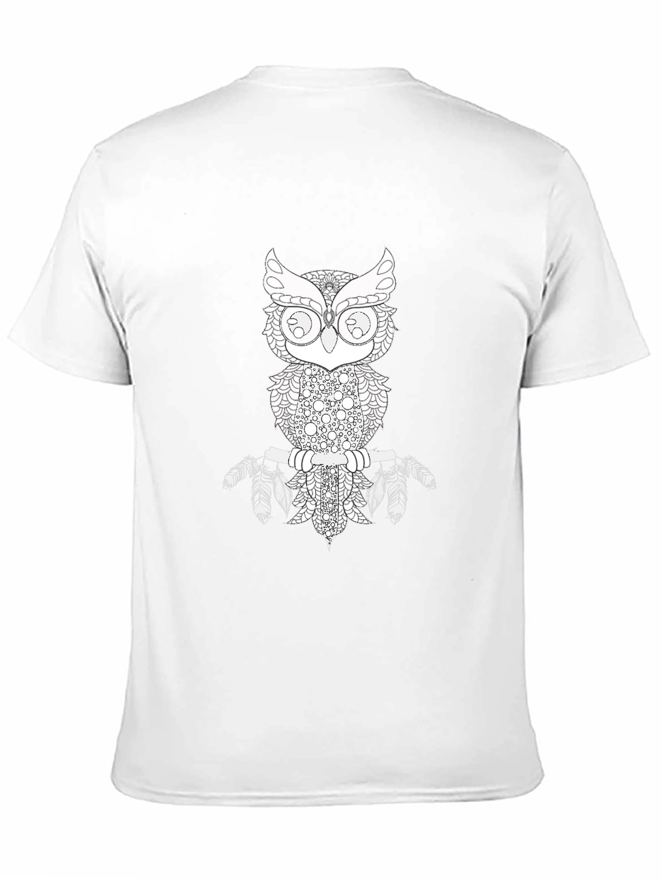 Owl Graphic Print Black T-Shirt