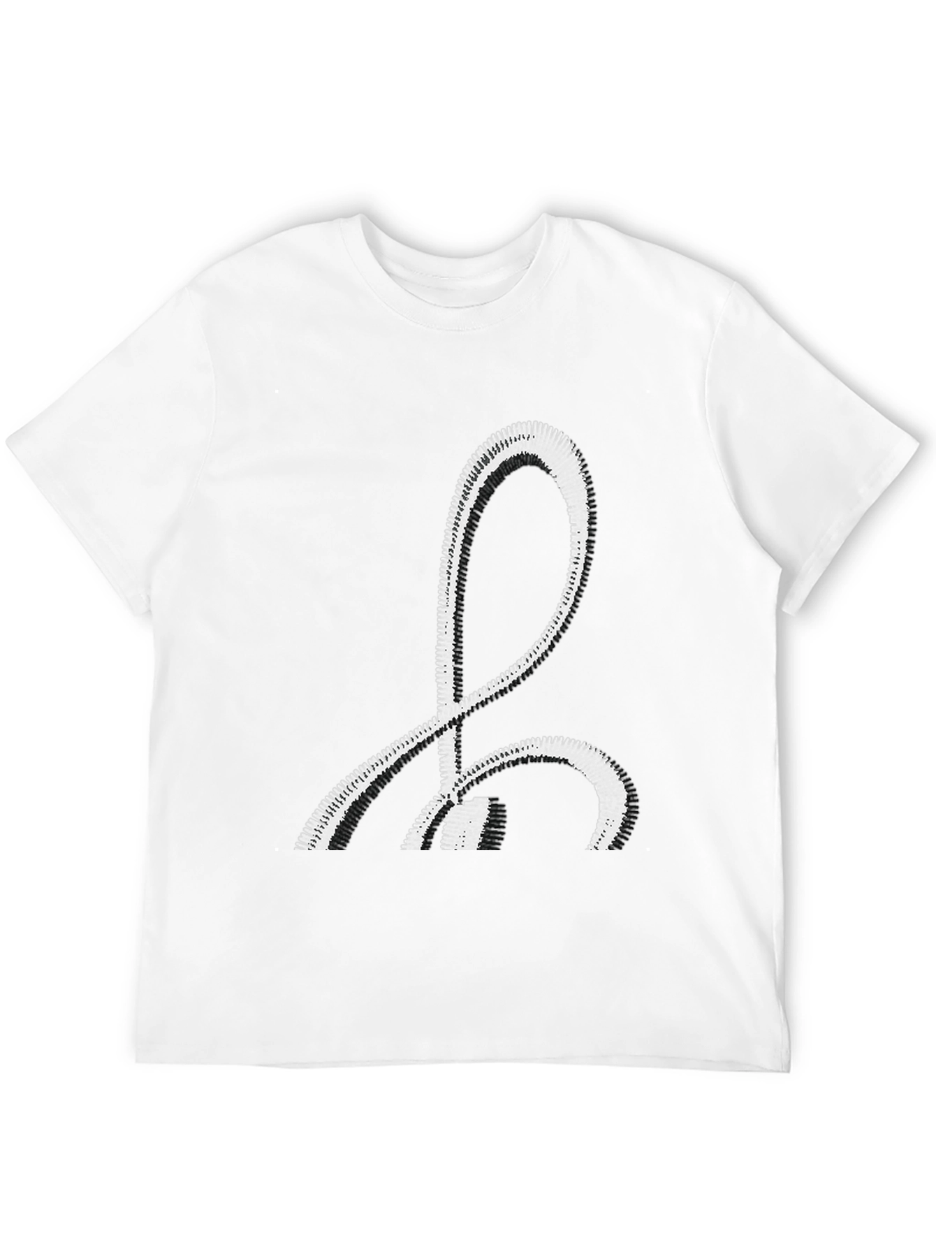 Mens Black T-Shirt with White Basque Lauburu Design