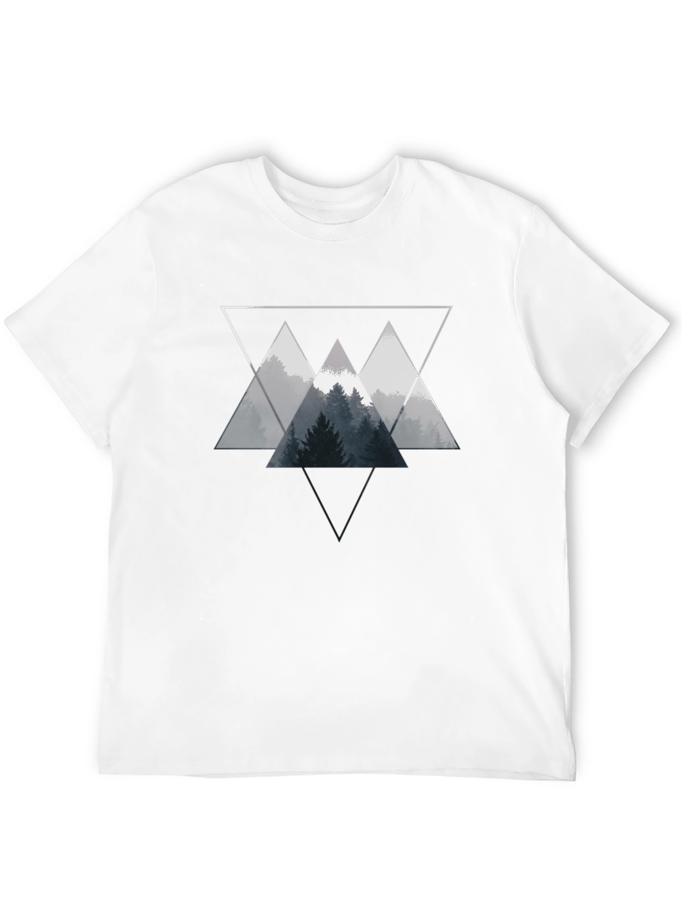 Geometric Forest Graphic Tee - Black Unisex T-Shirt