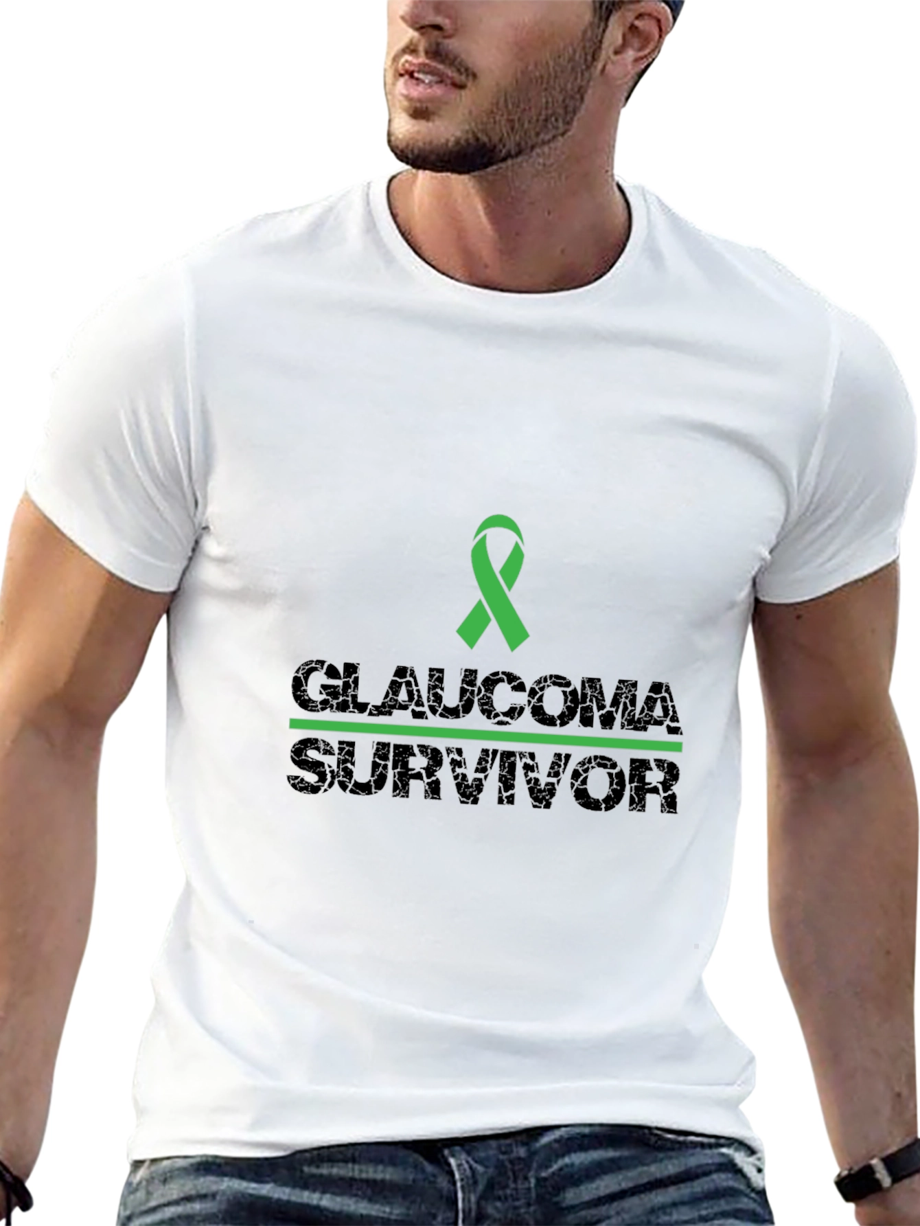 Glaucoma Survivor Awareness Ribbon Graphic T-Shirt